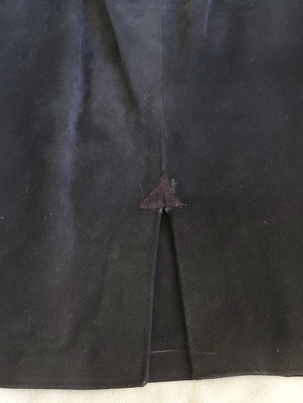 Vintage Genuine Suede Leather Pencil Skirt Black Size 9 High Waist